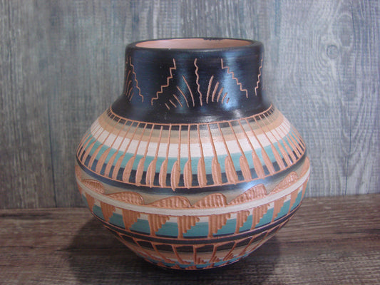 Native American Hand Etched & Hand Painted Pottery - Gilmore