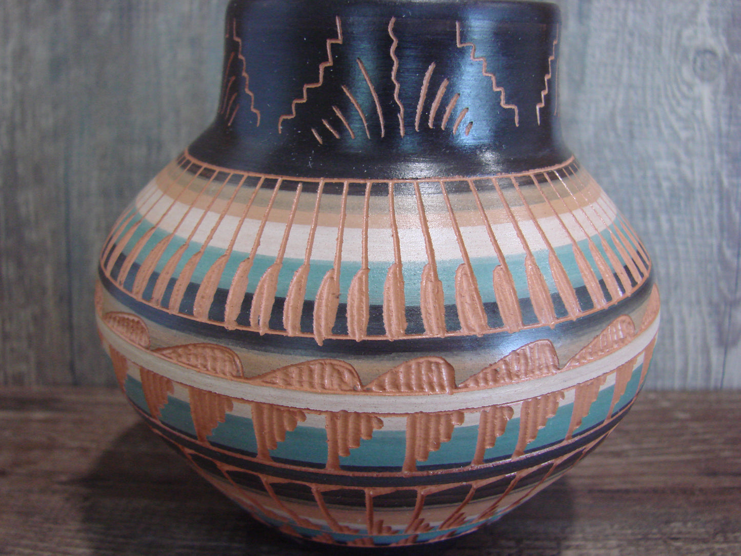 Native American Hand Etched & Hand Painted Pottery - Gilmore
