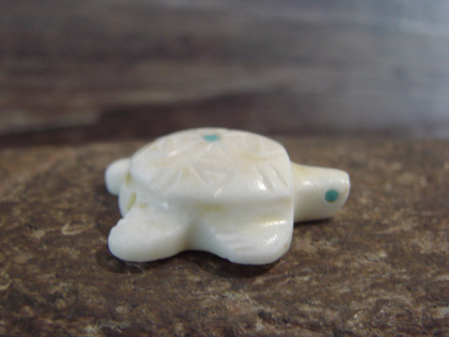 Native American Indian Hand Carved Alabaster Turtle Fetish - B. Phillips