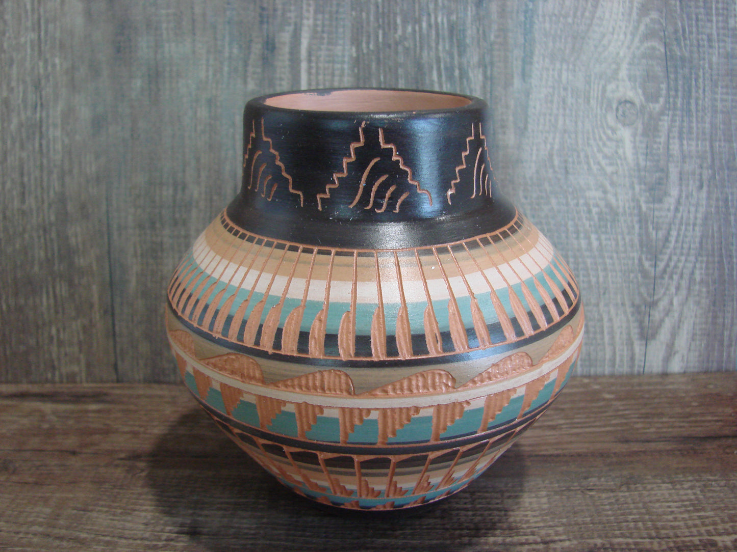 Native American Hand Etched & Hand Painted Pottery - Gilmore