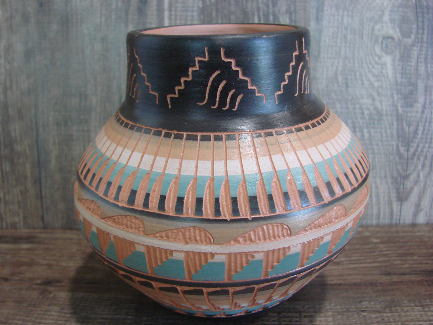 Native American Hand Etched & Hand Painted Pottery - Gilmore