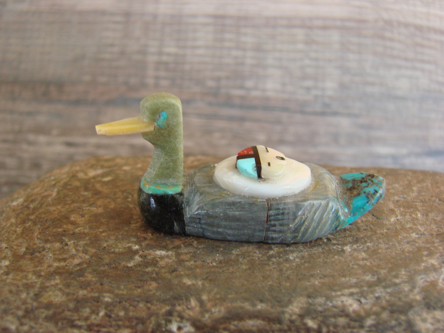 Native American Zuni Hand Carved Duck Fetish - Boone