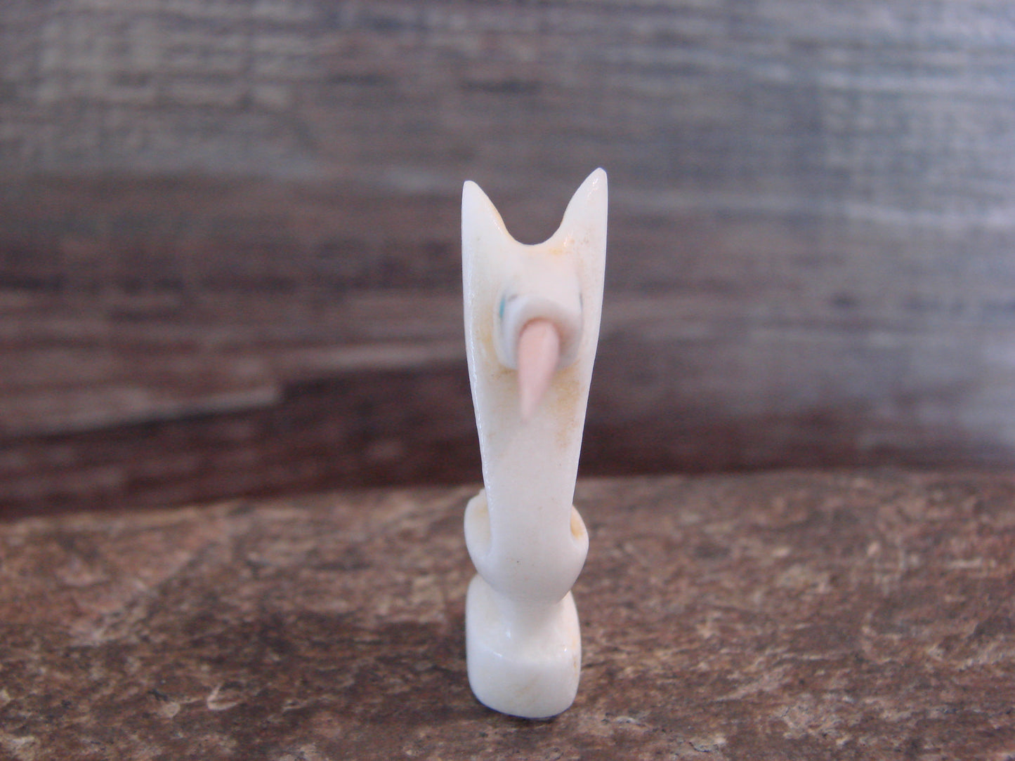 Native American Indian Hand Carved Alabaster Hummingbird Fetish - B. Phillips