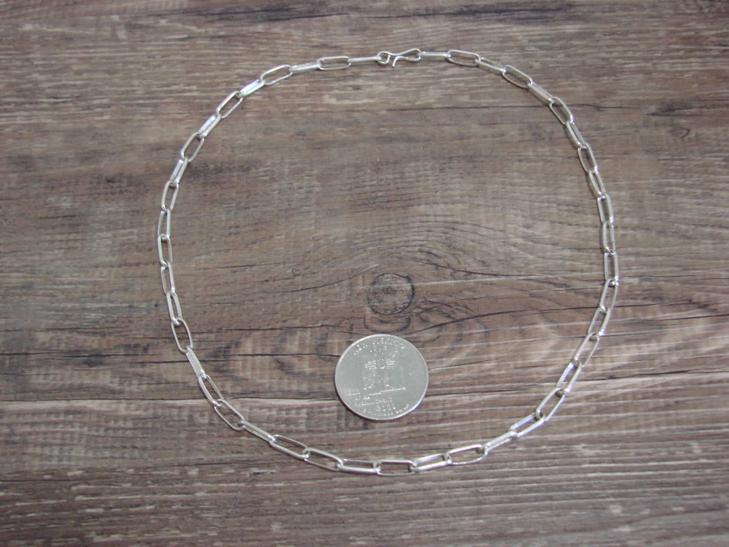 Native American Sterling Silver 16" Link Chain Link Necklace - Yazzie