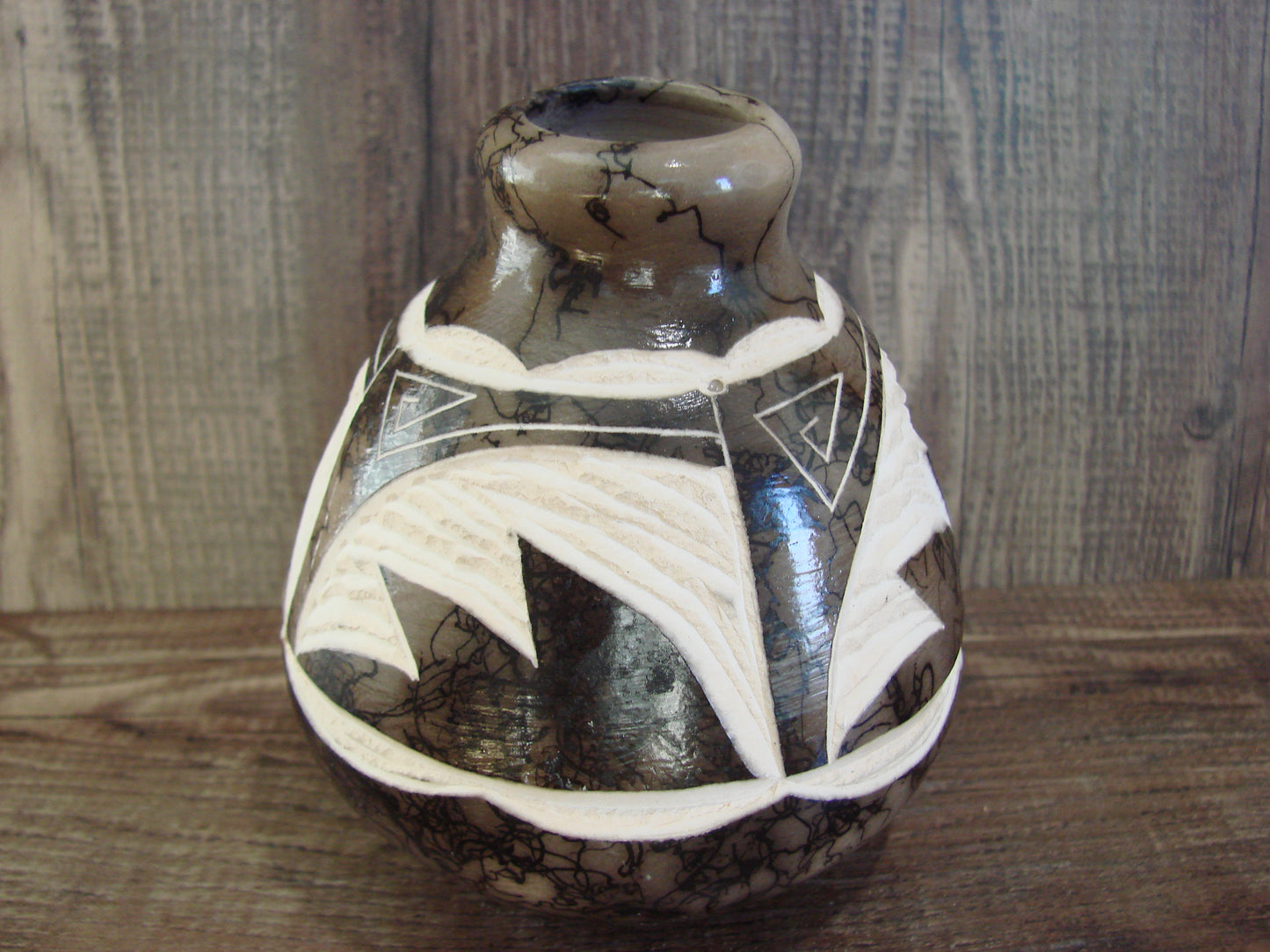 Native American Navajo Indian Horse Hair Pottery by Vail