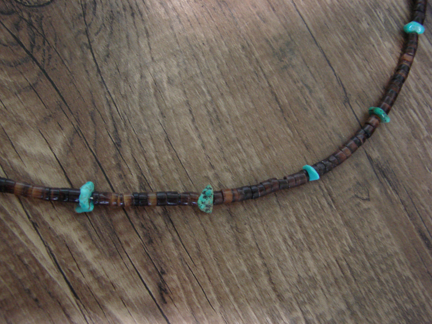Native American Sterling Silver Turquoise Nugget Stone 21" Necklace by I. John