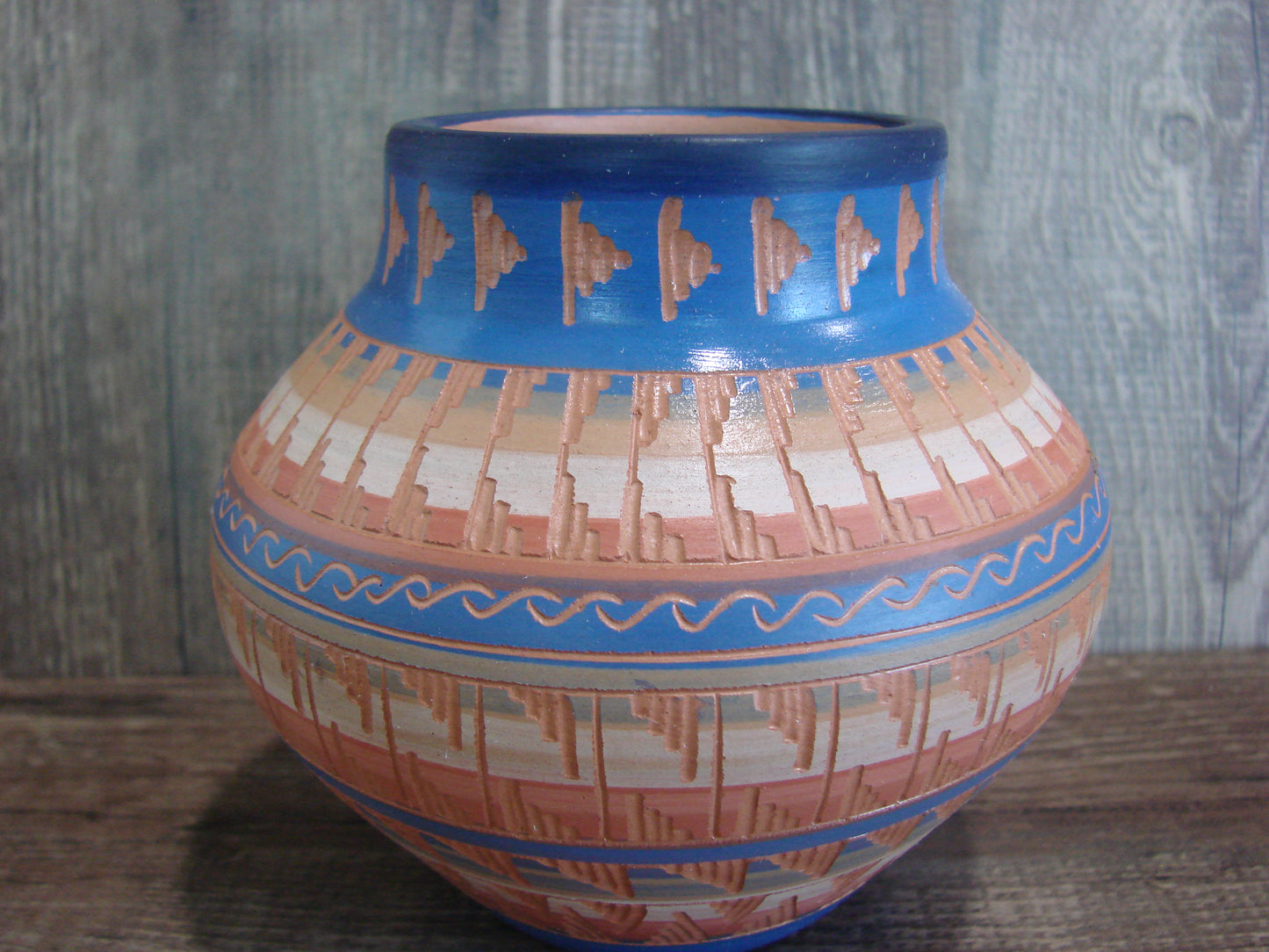 Native American Hand Etched & Hand Painted Pottery - Gilmore