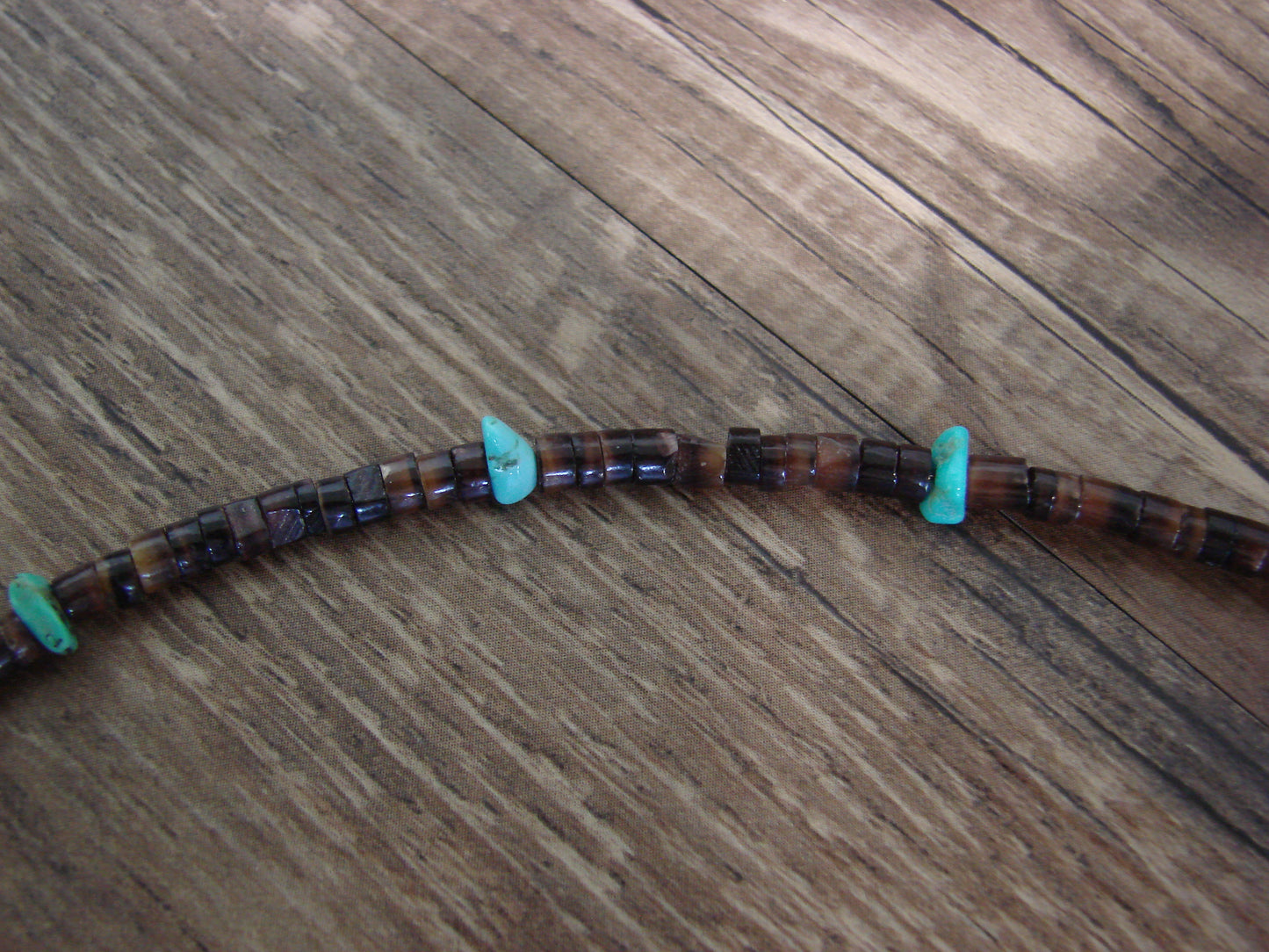 Native American Sterling Silver Turquoise Nugget Stone 21" Necklace by I. John