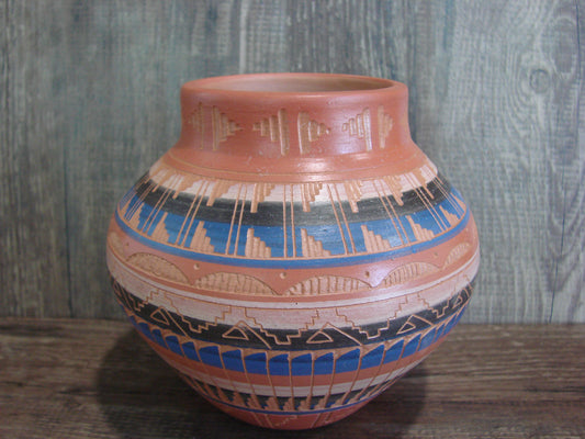 Native American Hand Etched & Hand Painted Pottery - Gilmore