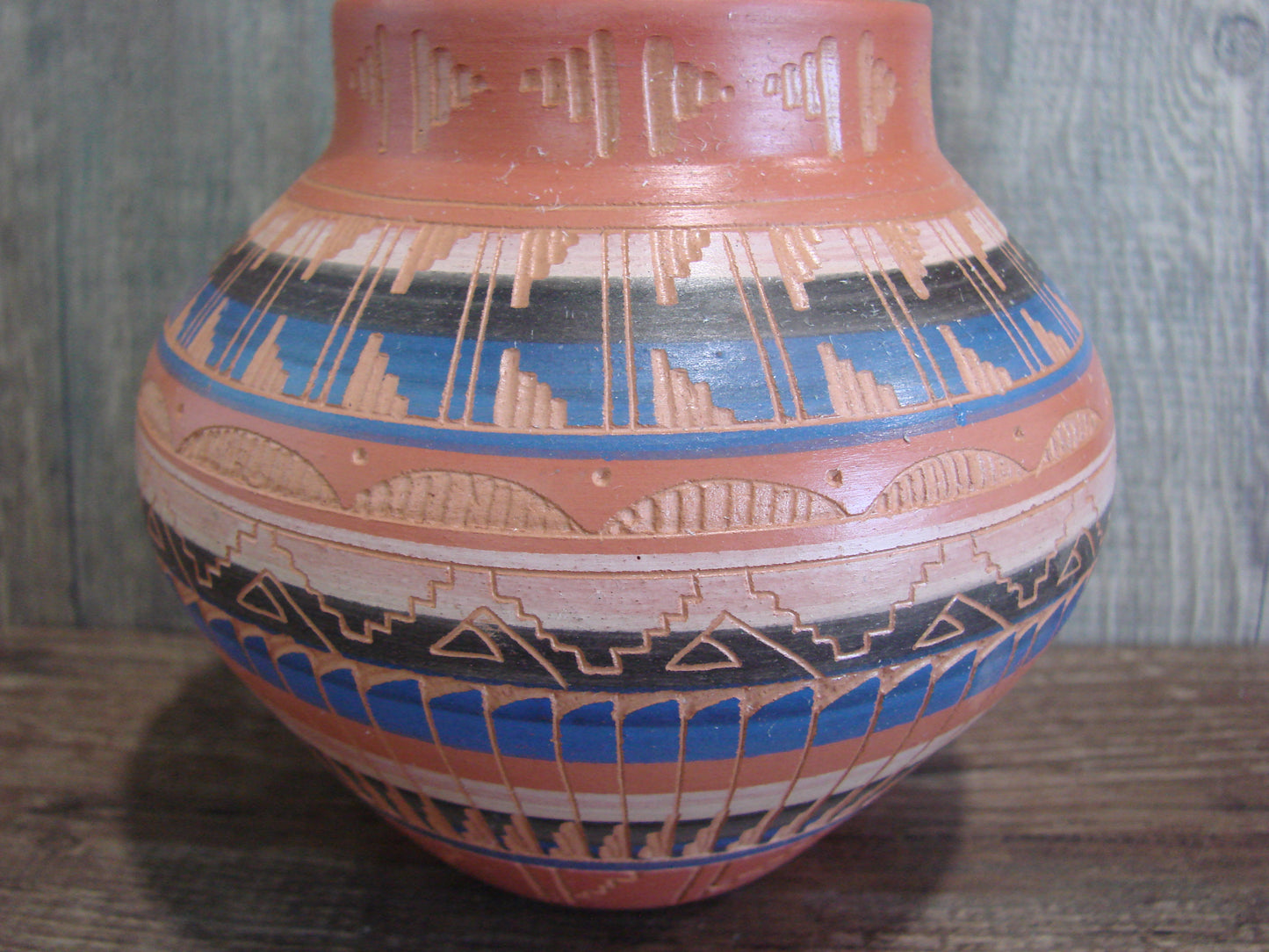 Native American Hand Etched & Hand Painted Pottery - Gilmore