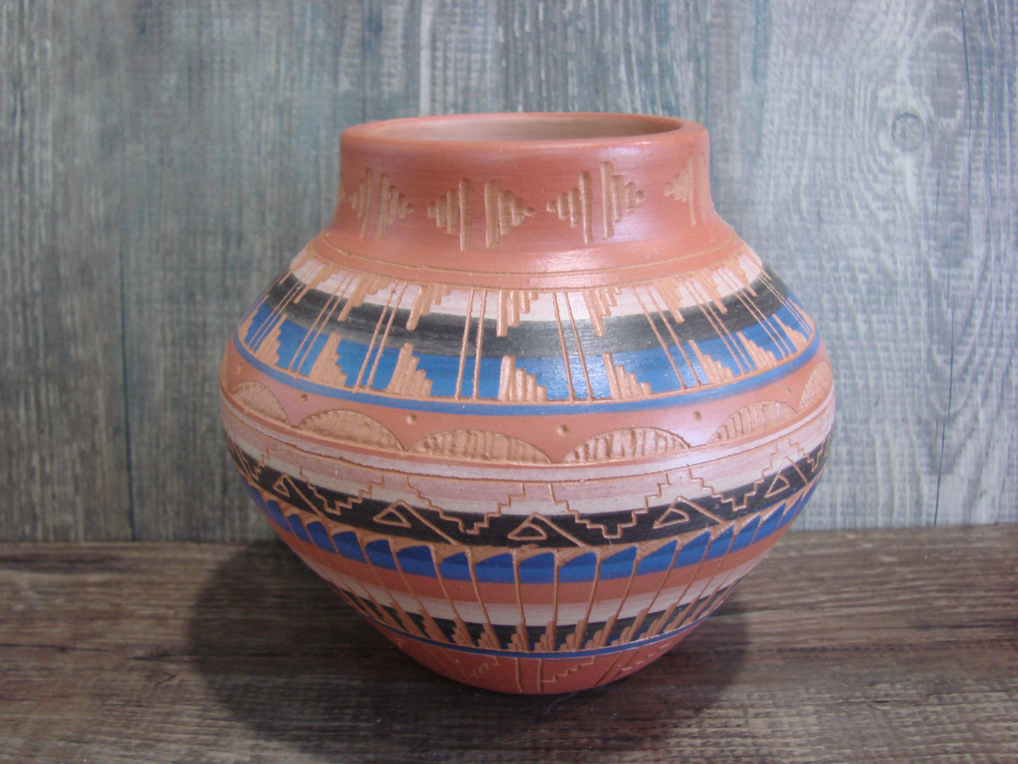 Native American Hand Etched & Hand Painted Pottery - Gilmore