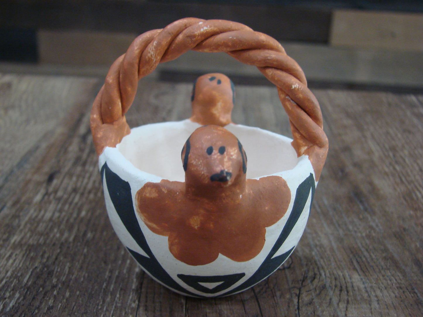 Small Native American Acoma Hand Made Clay Pottery by Leno