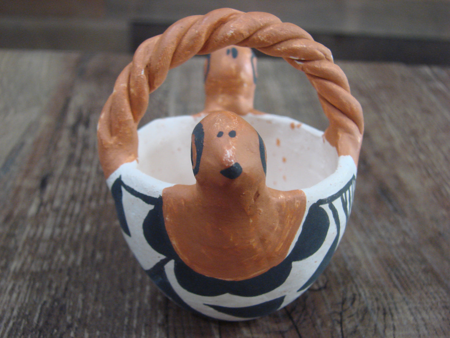 Small Native American Acoma Hand Made Clay Pottery by Leno