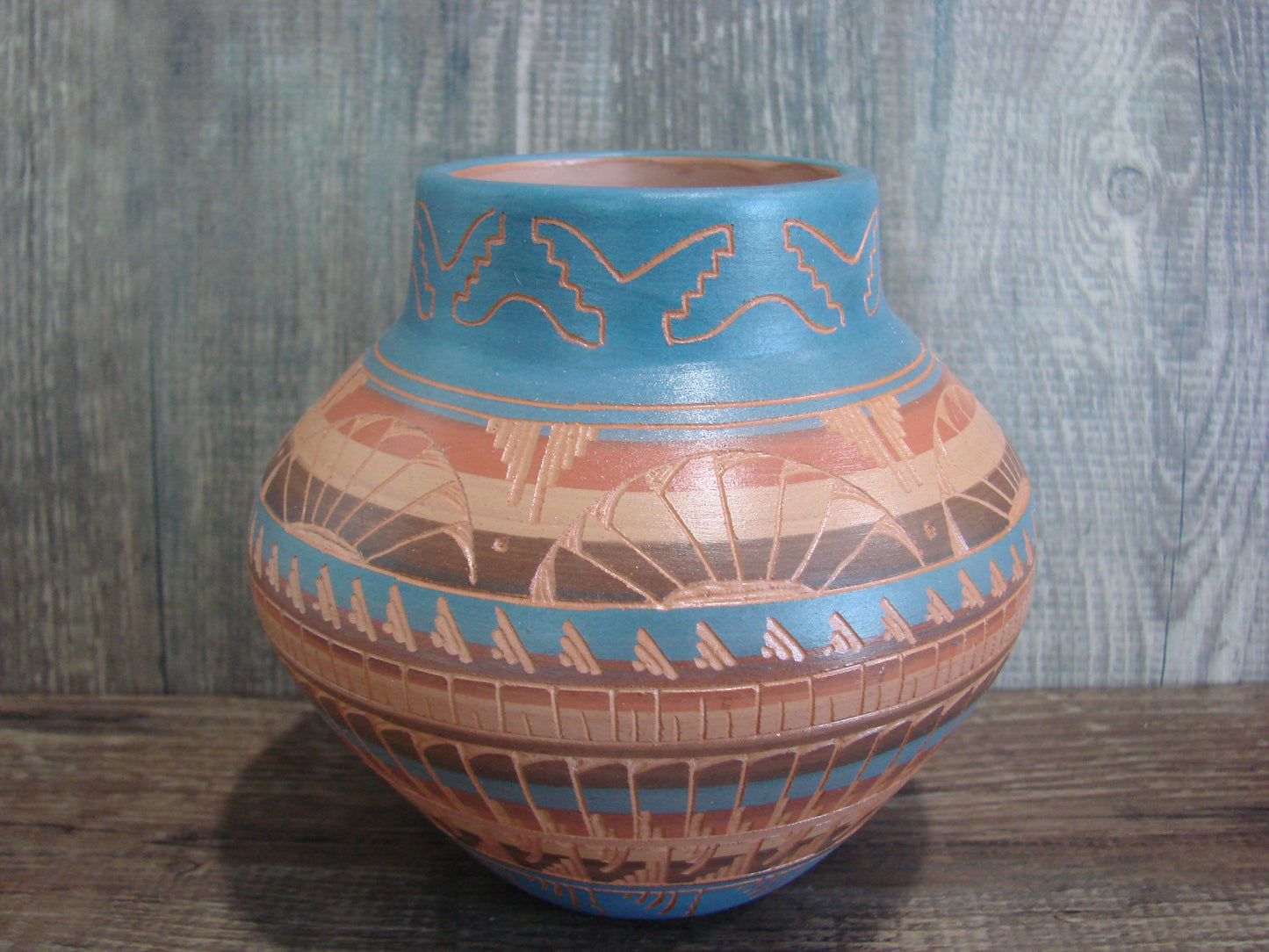 Native American Hand Etched & Hand Painted Pottery - Gilmore