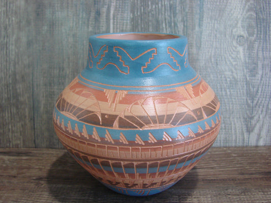 Native American Hand Etched & Hand Painted Pottery - Gilmore