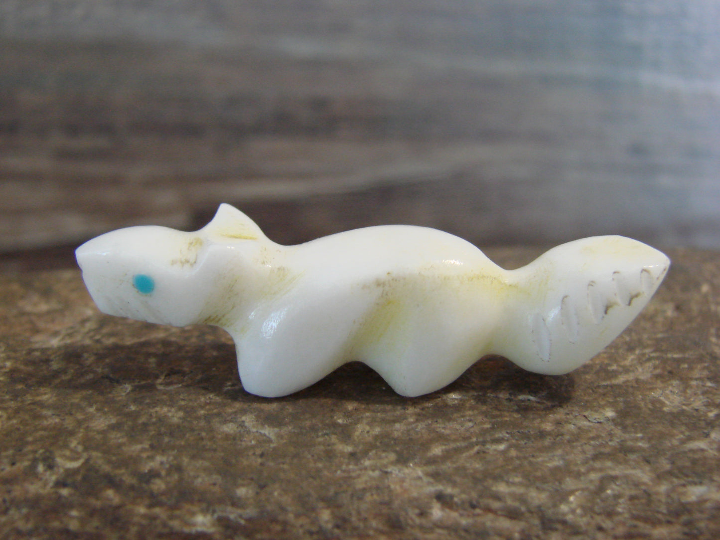 Native American Indian Hand Carved Alabaster Squirrel Fetish - B. Phillips