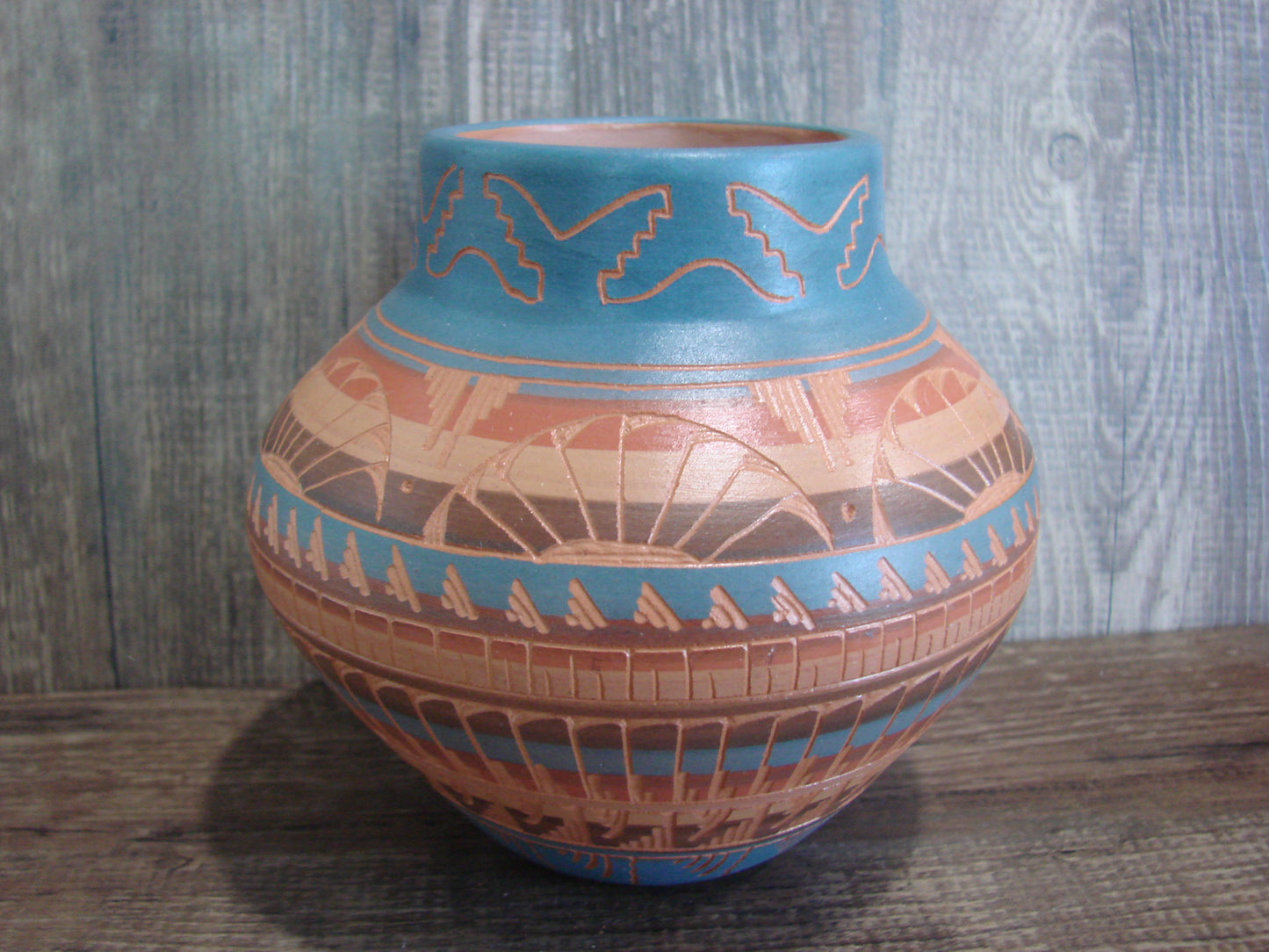 Native American Hand Etched & Hand Painted Pottery - Gilmore