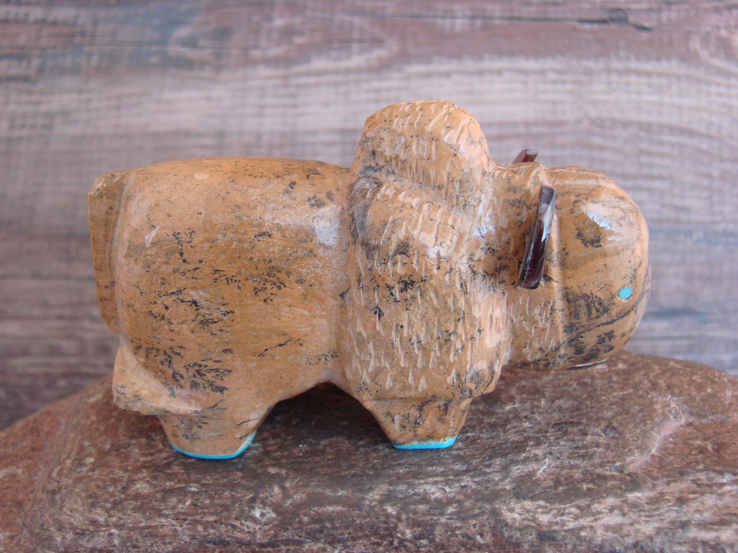 Native American Zuni Indian Jasper Buffalo Fetish by Leekya