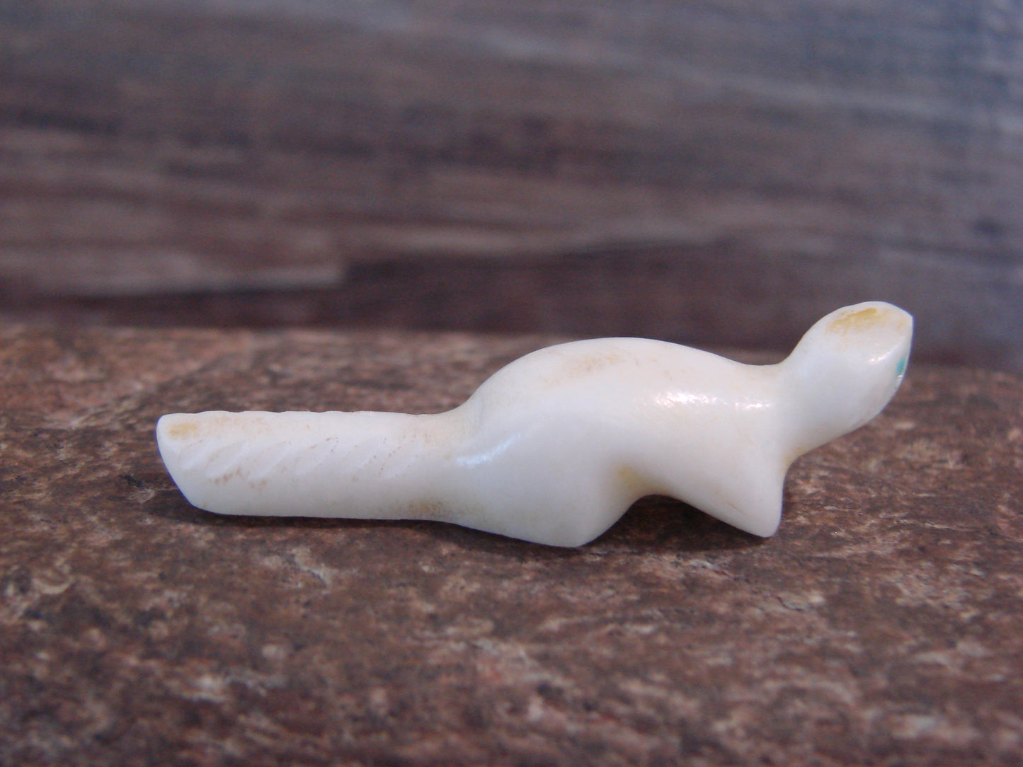 Native American Indian Hand Carved Alabaster Otter Fetish - B. Phillips