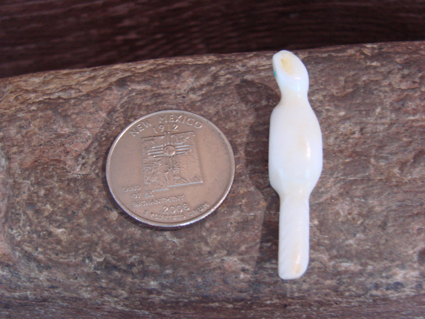Native American Indian Hand Carved Alabaster Otter Fetish - B. Phillips