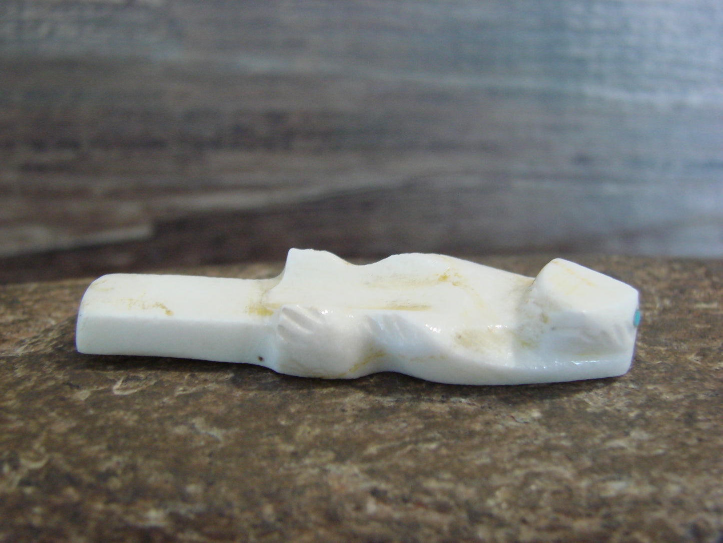 Native American Indian Hand Carved Alabaster Otter Fetish - B. Phillips