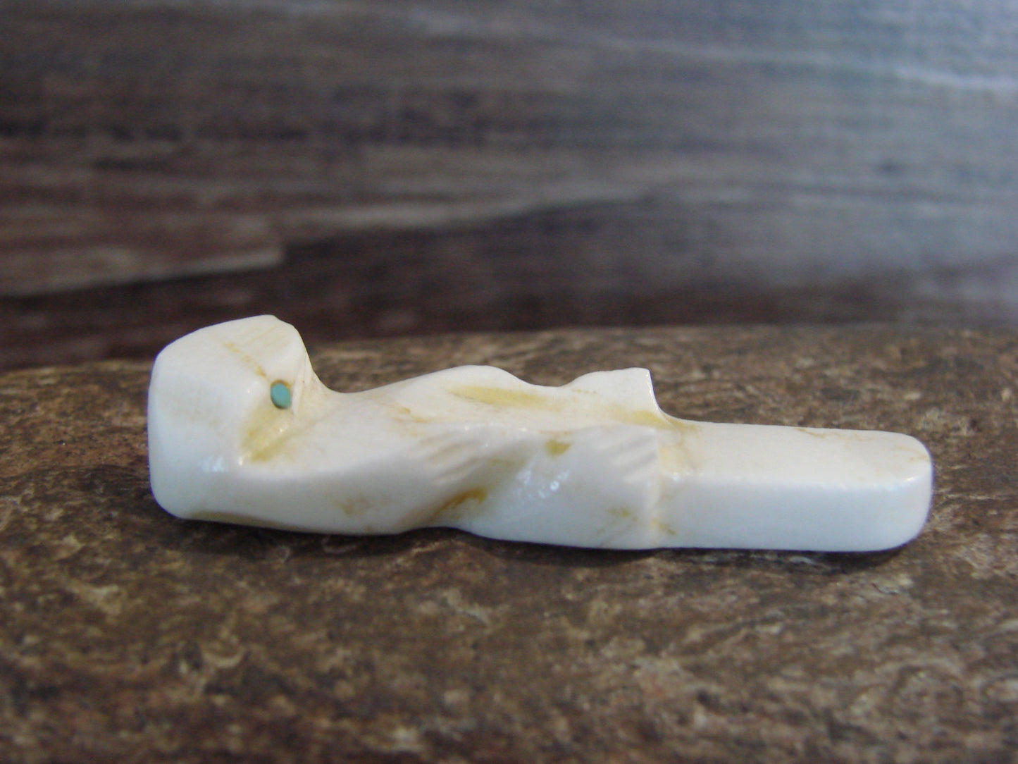Native American Indian Hand Carved Alabaster Otter Fetish - B. Phillips