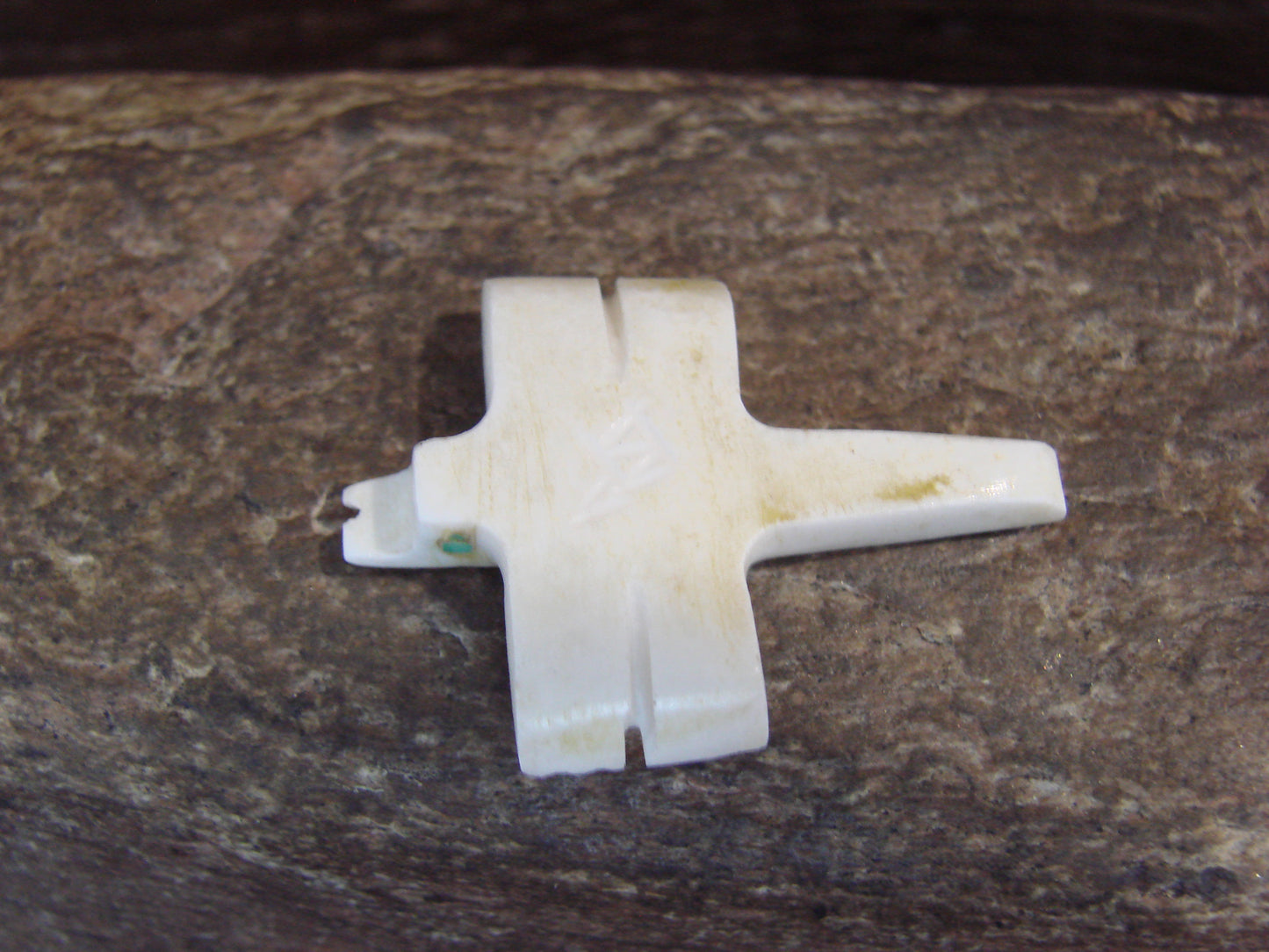 Native American Indian Hand Carved Alabaster Dragonfly Fetish - B. Phillips