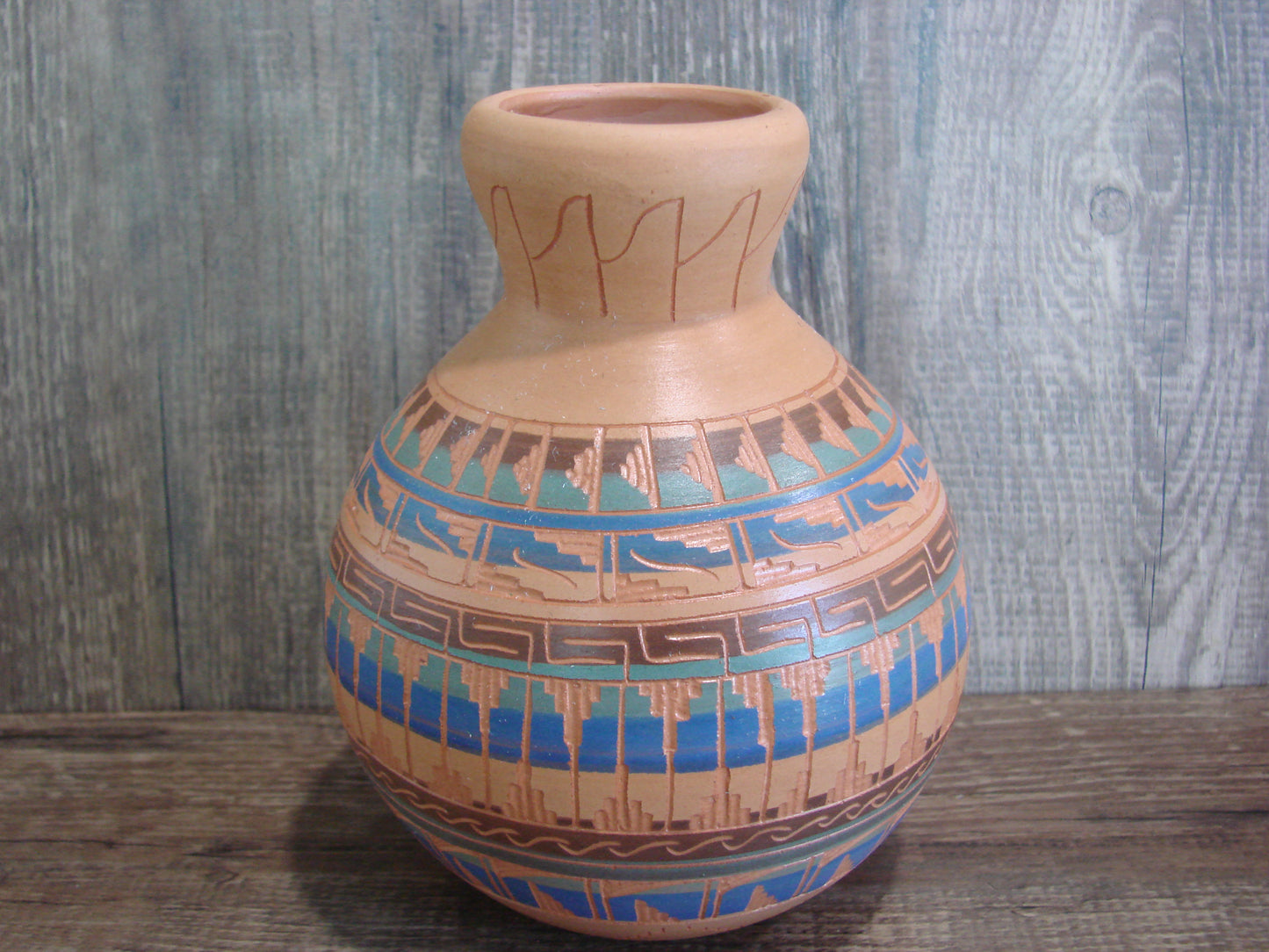 Native American Hand Etched & Hand Painted Pottery - Gilmore