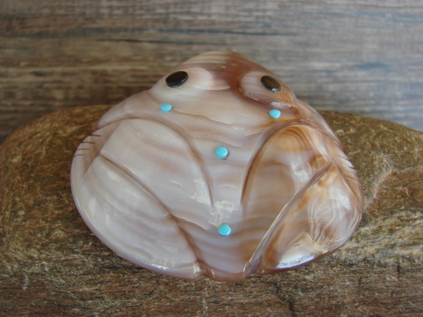 Native American Zuni Indian Shell Frog Fetish by Lunasee