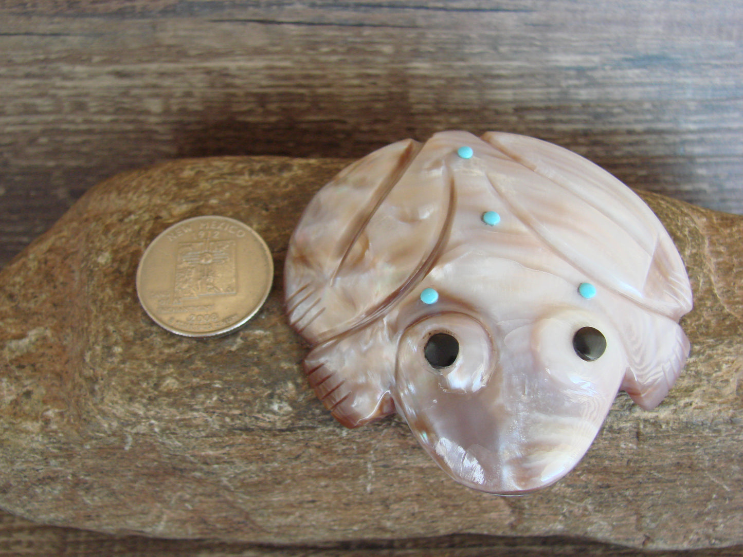 Native American Zuni Indian Shell Frog Fetish by Lunasee