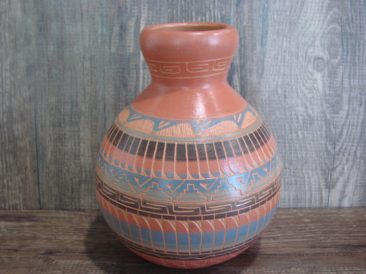 Native American Hand Etched & Hand Painted Pottery - Gilmore