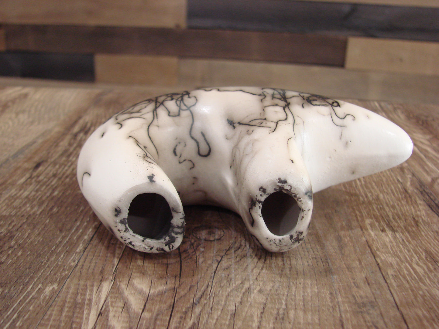 Small Native American Pottery Horse Hair Bear Sculpture by Vail