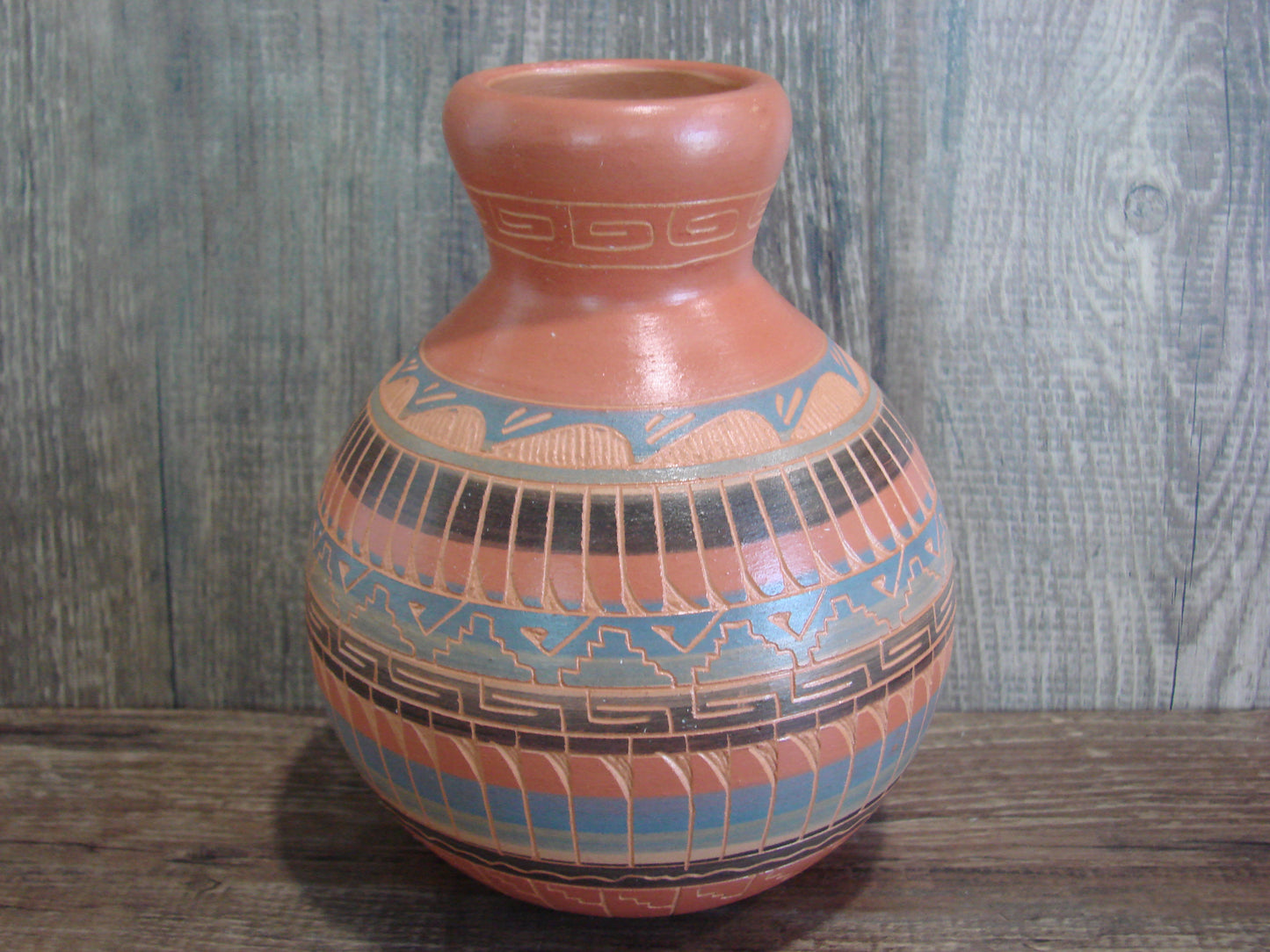 Native American Hand Etched & Hand Painted Pottery - Gilmore