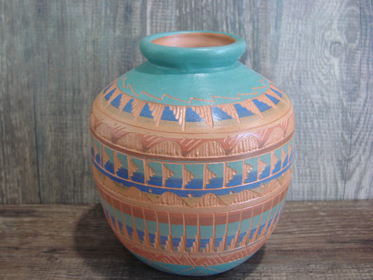 Native American Hand Etched & Hand Painted Pottery - Gilmore