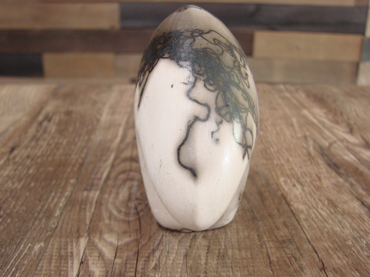 Small Native American Pottery Horse Hair Bear Sculpture by Vail