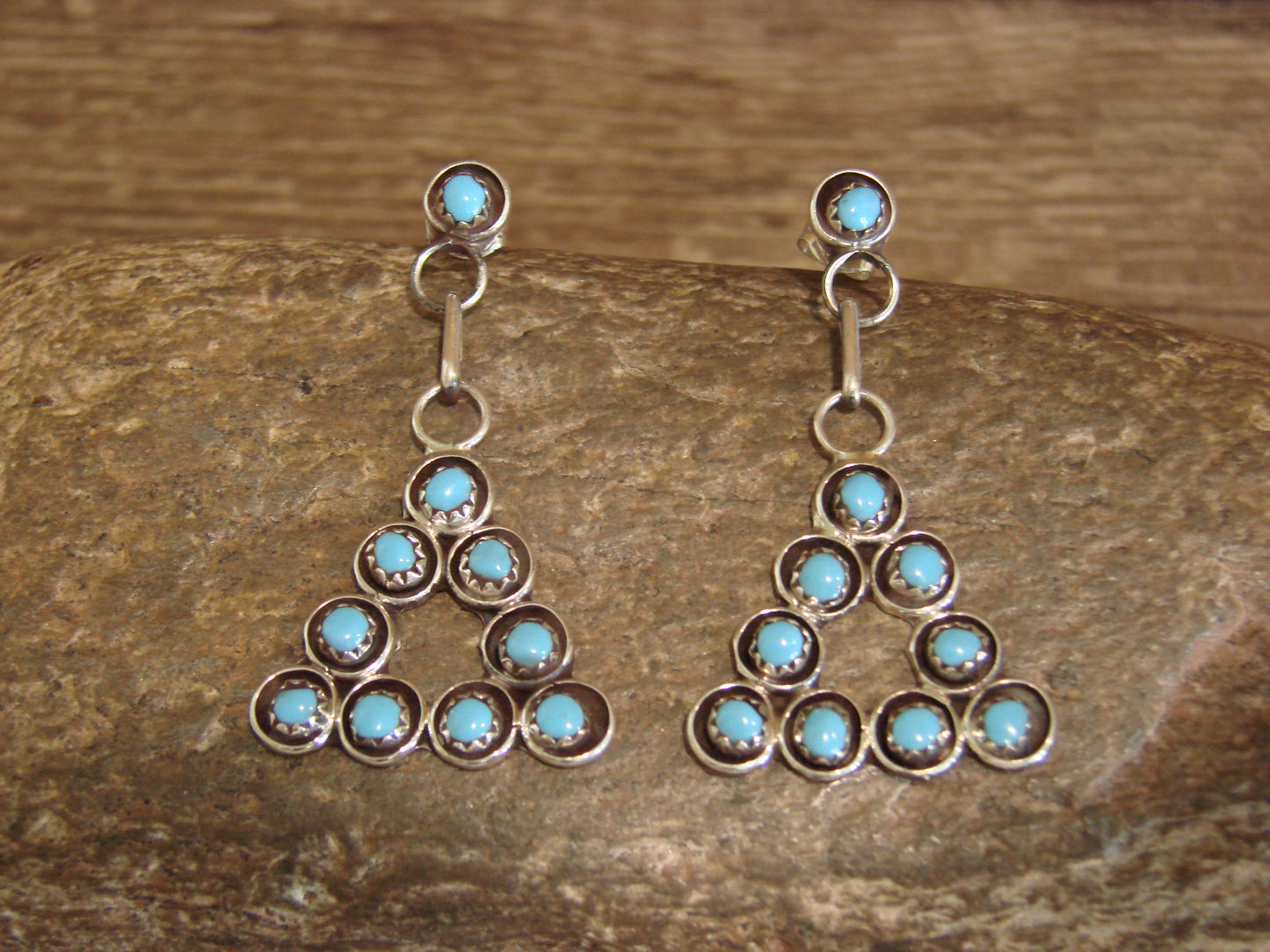 Native American Sterling Silver & Turquoise Post Earrings - Booqua