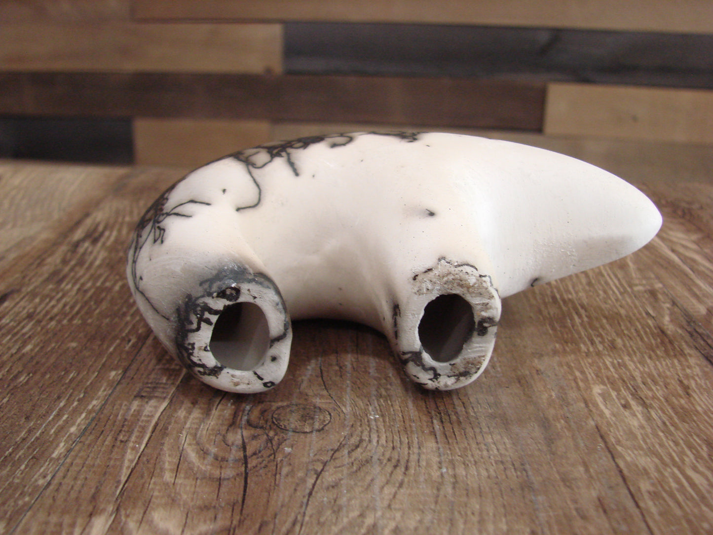 Small Native American Pottery Horse Hair Bear Sculpture by Vail