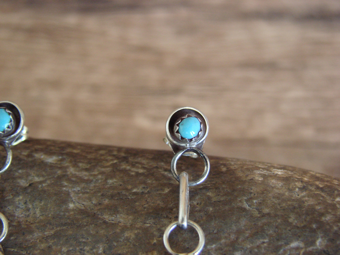 Native American Sterling Silver & Turquoise Post Earrings - Booqua