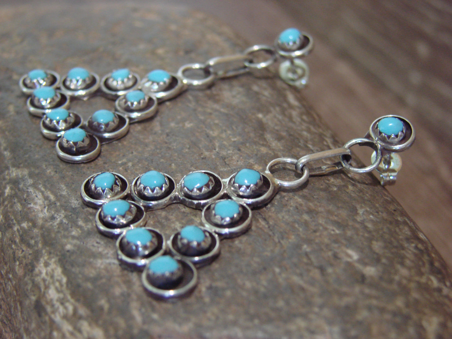 Native American Sterling Silver & Turquoise Post Earrings - Booqua