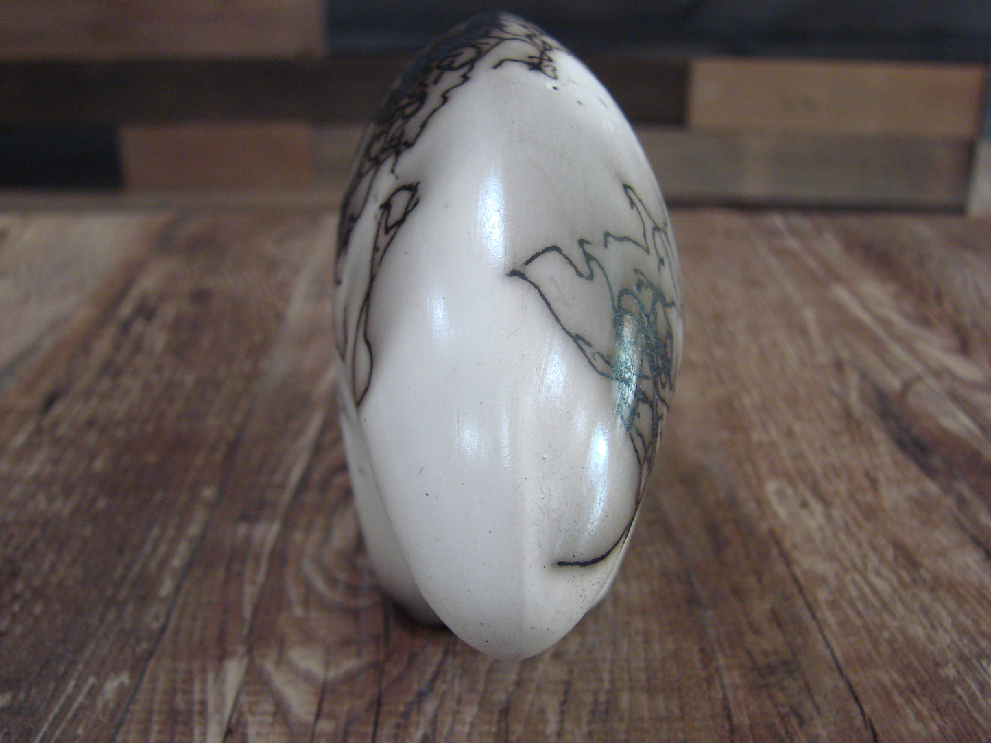 Small Native American Pottery Horse Hair Bear Sculpture by Vail