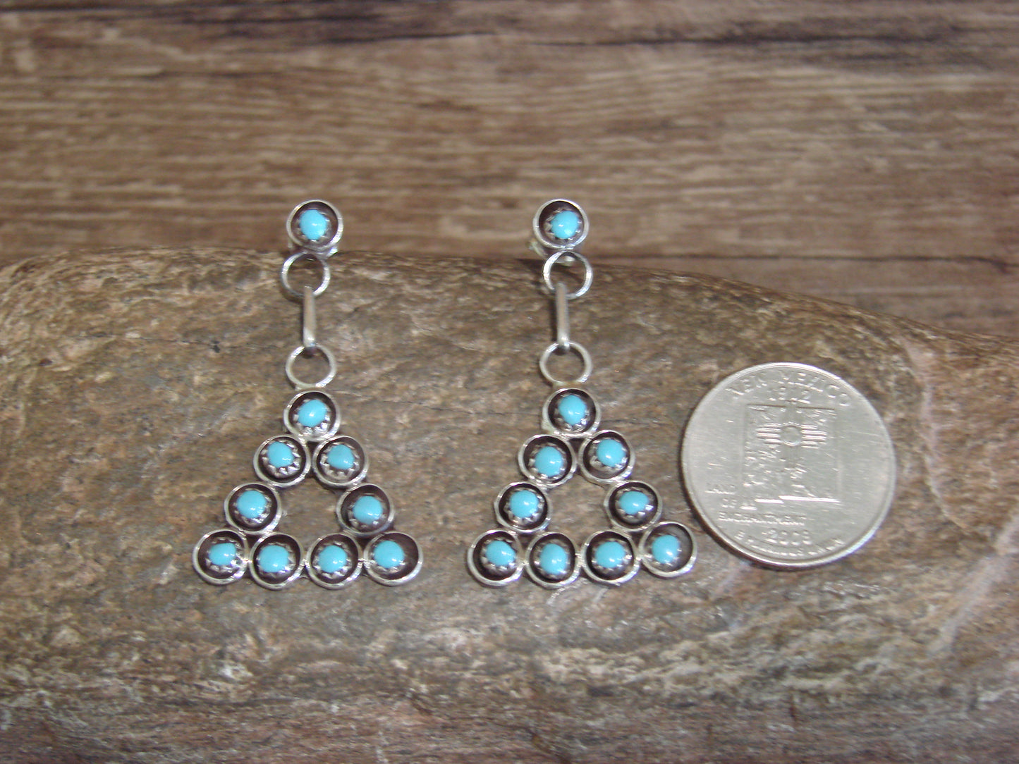 Native American Sterling Silver & Turquoise Post Earrings - Booqua