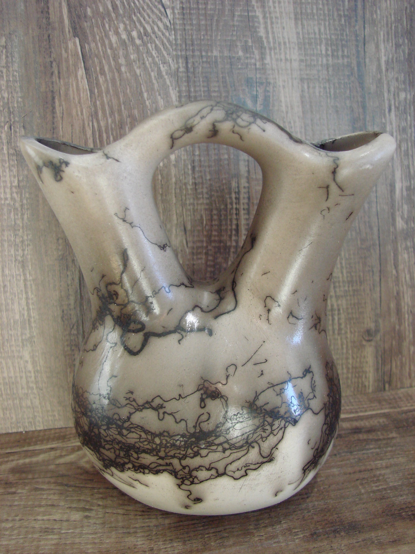Small Native American Horse Hair Wedding Vase Pottery by Vail
