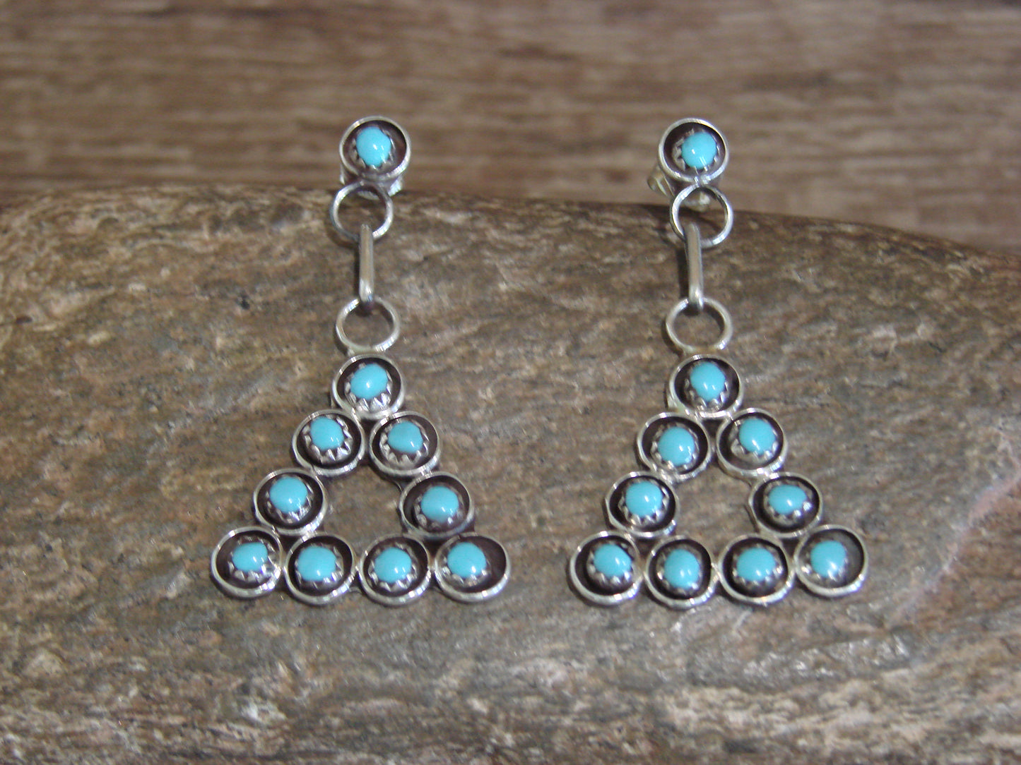 Native American Sterling Silver & Turquoise Post Earrings - Booqua