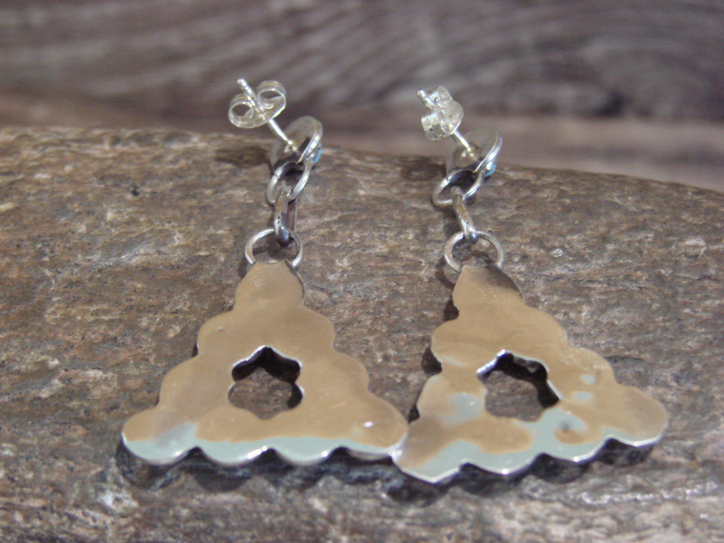Native American Sterling Silver & Turquoise Post Earrings - Booqua