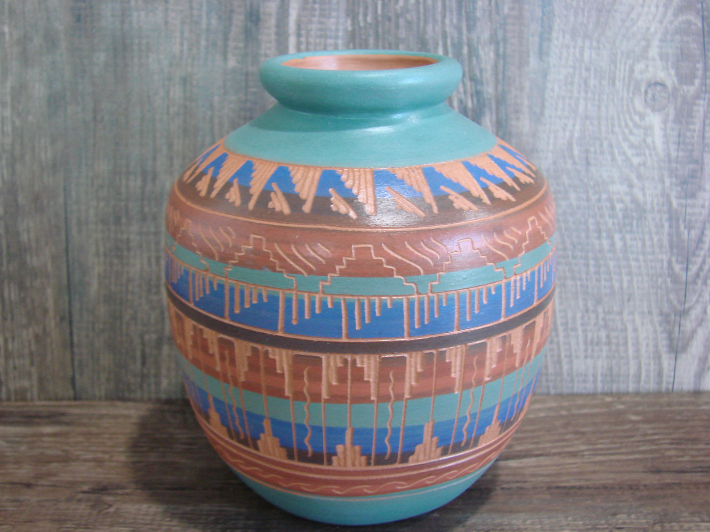 Native American Hand Etched & Hand Painted Pottery - Gilmore