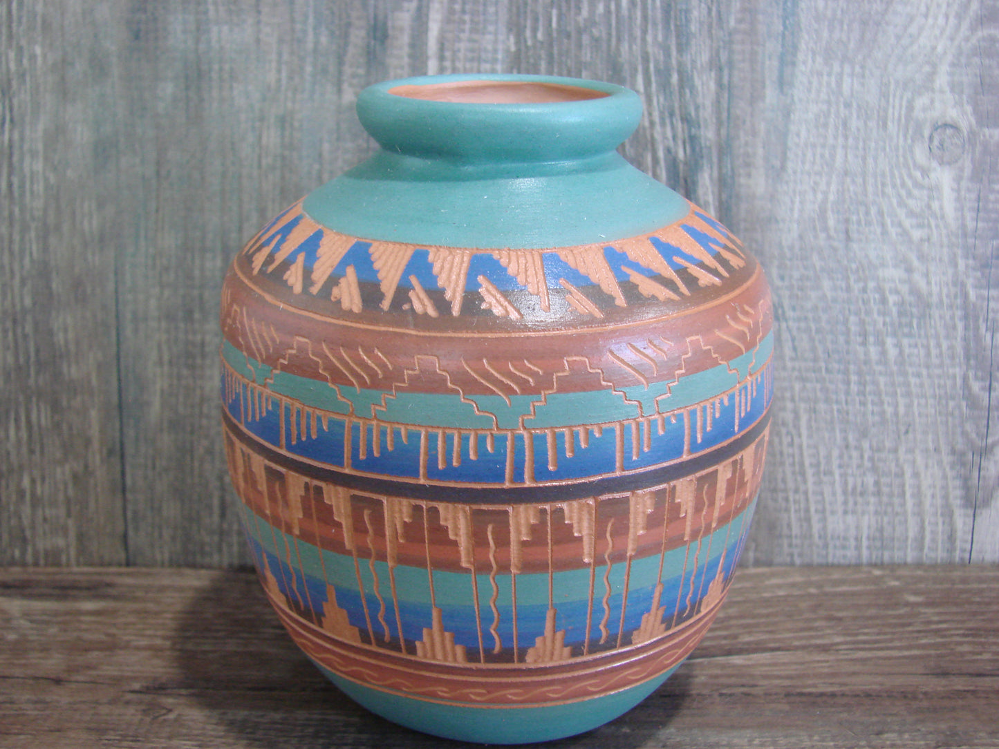 Native American Hand Etched & Hand Painted Pottery - Gilmore