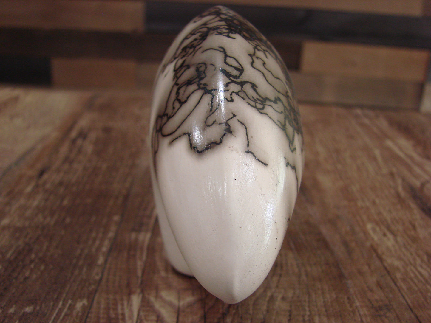 Small Native American Pottery Horse Hair Bear Sculpture by Vail