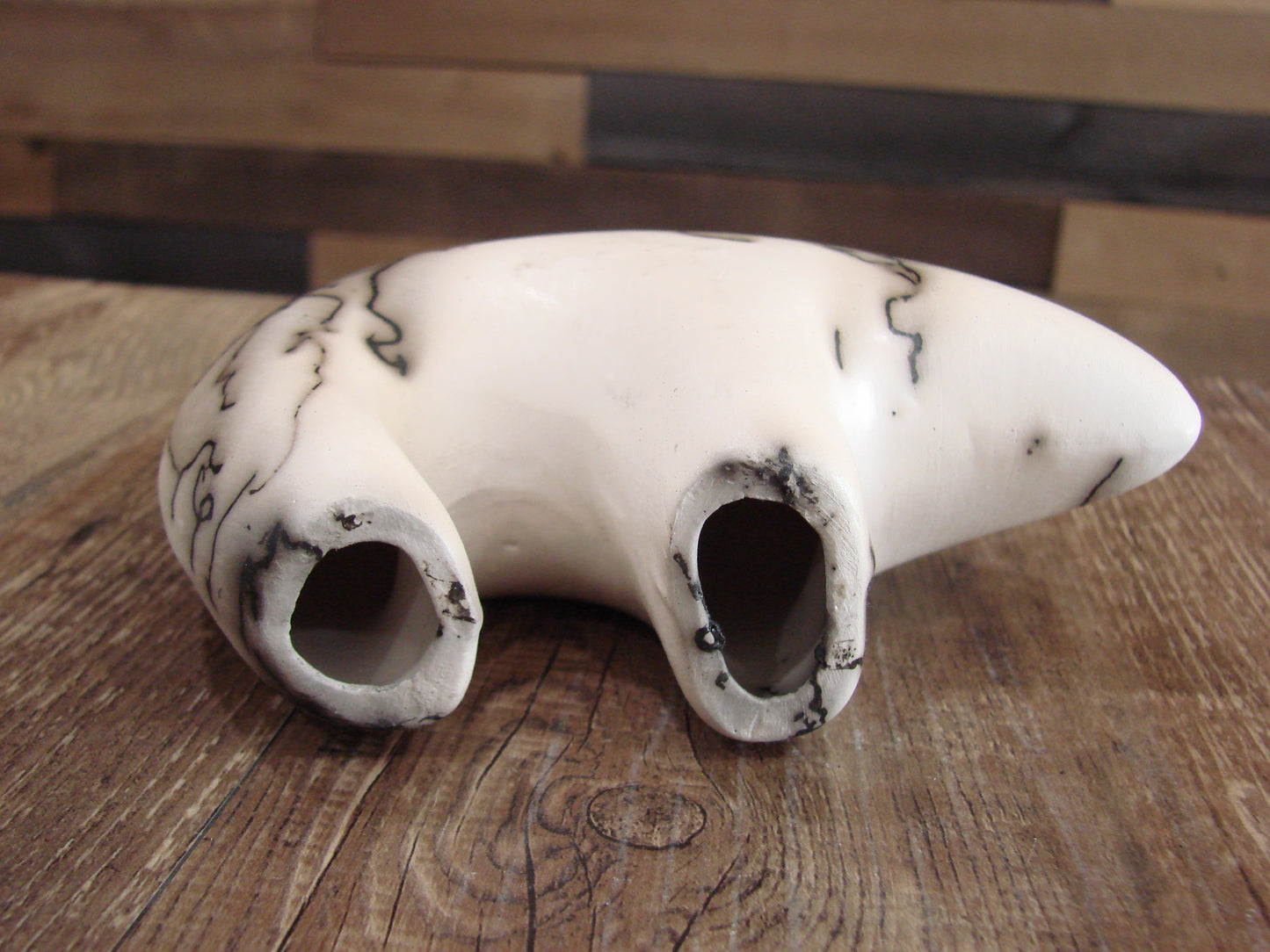Small Native American Pottery Horse Hair Bear Sculpture by Vail