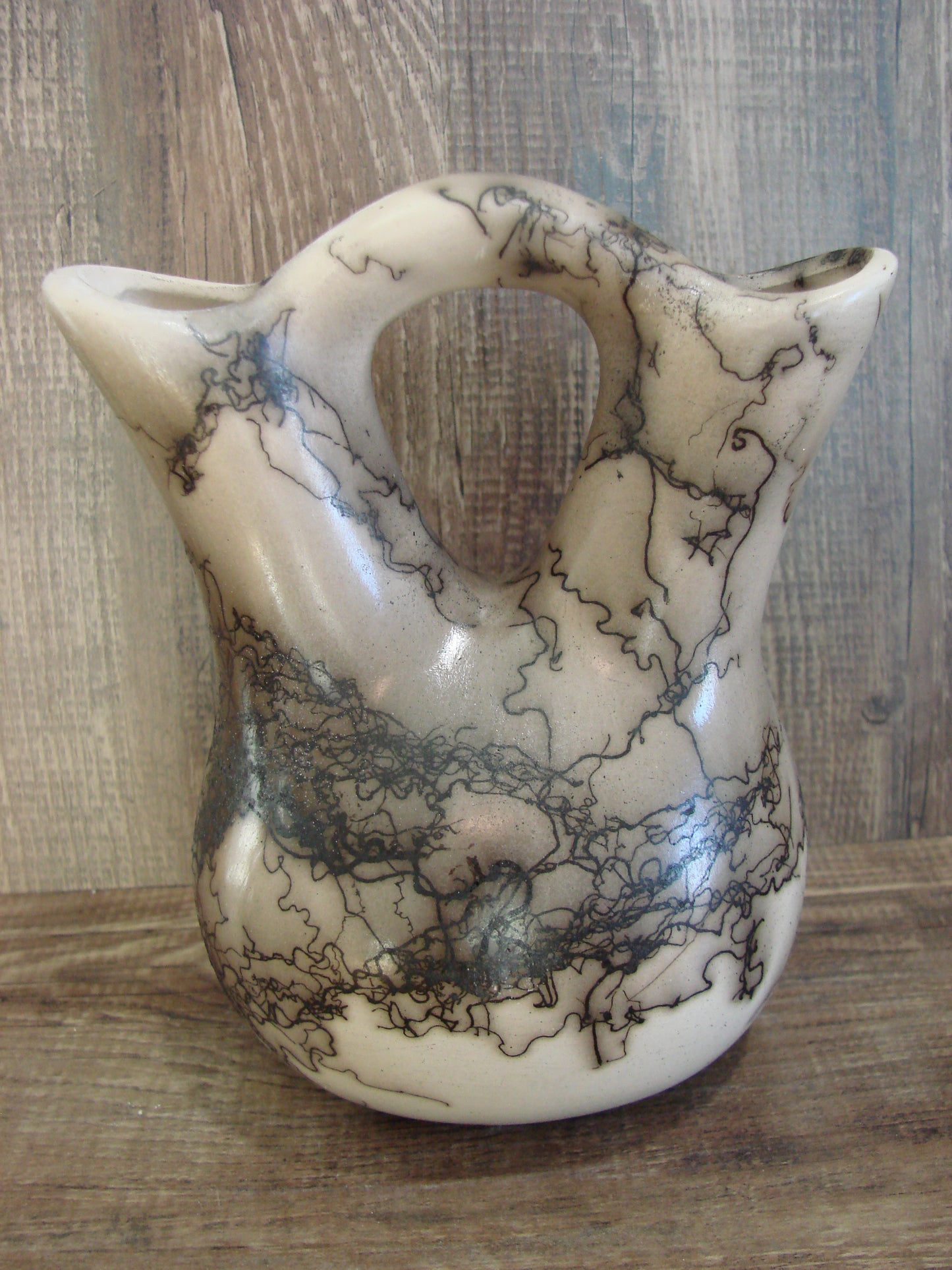 Small Native American Horse Hair Wedding Vase Pottery by Vail