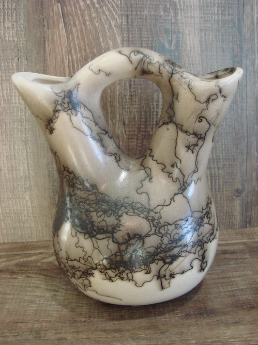 Small Native American Horse Hair Wedding Vase Pottery by Vail